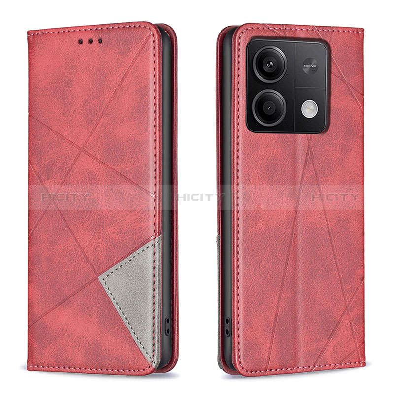 Handytasche Stand Schutzhülle Flip Leder Hülle B07F für Xiaomi Redmi Note 13 5G Rot