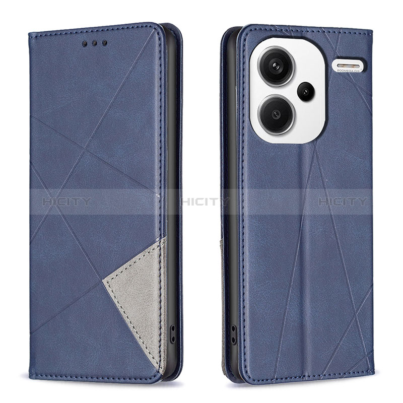 Handytasche Stand Schutzhülle Flip Leder Hülle B07F für Xiaomi Redmi Note 13 Pro+ Plus 5G Blau Plus