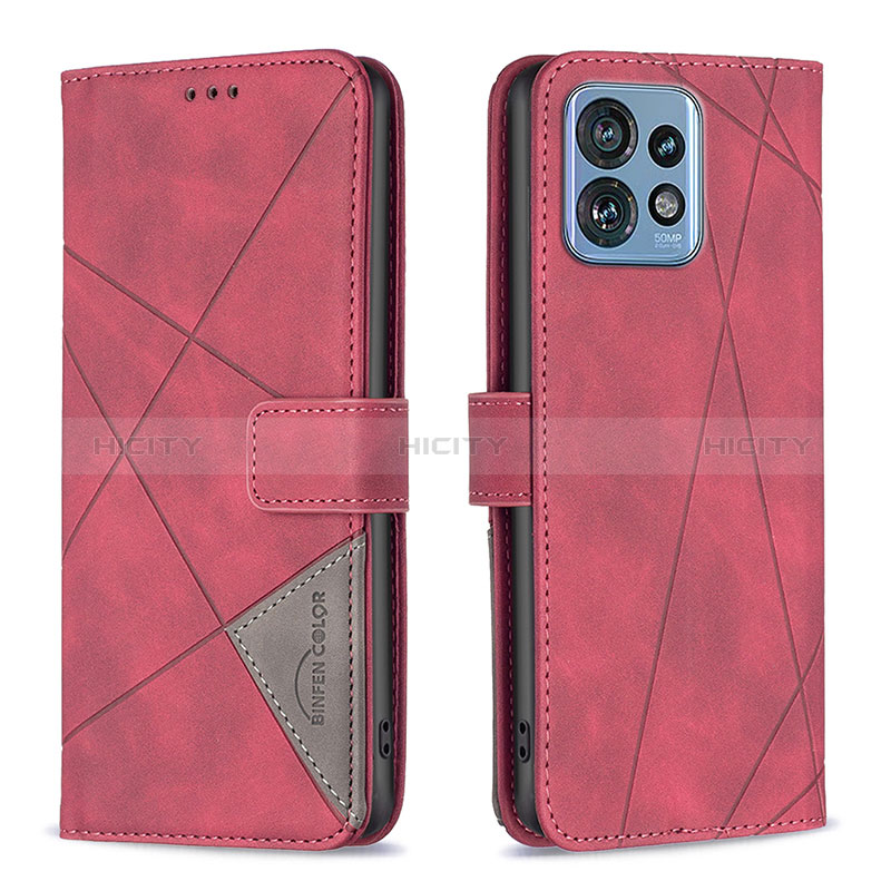 Handytasche Stand Schutzhülle Flip Leder Hülle B08F für Motorola Moto Edge 40 Pro 5G Rot