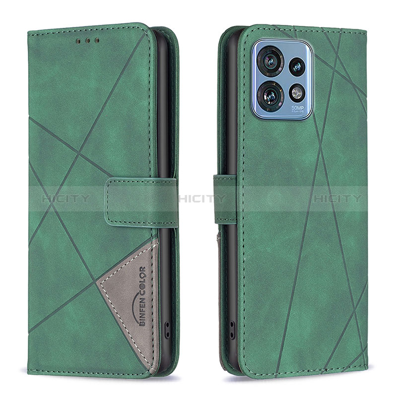 Handytasche Stand Schutzhülle Flip Leder Hülle B08F für Motorola Moto Edge Plus (2023) 5G Grün