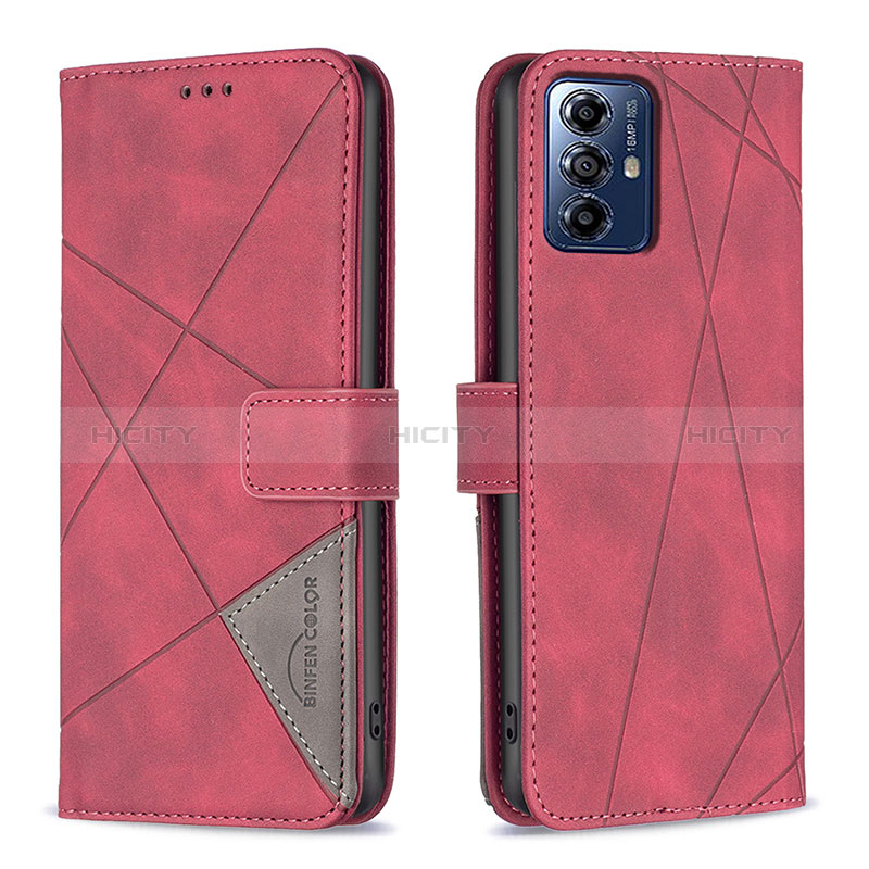 Handytasche Stand Schutzhülle Flip Leder Hülle B08F für Motorola Moto G Play Gen 2 Rot Plus