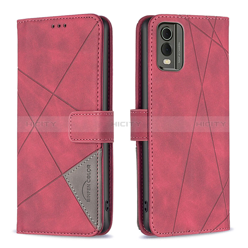 Handytasche Stand Schutzhülle Flip Leder Hülle B08F für Nokia C32 Rot Plus