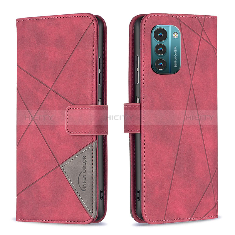 Handytasche Stand Schutzhülle Flip Leder Hülle B08F für Nokia G11 Rot