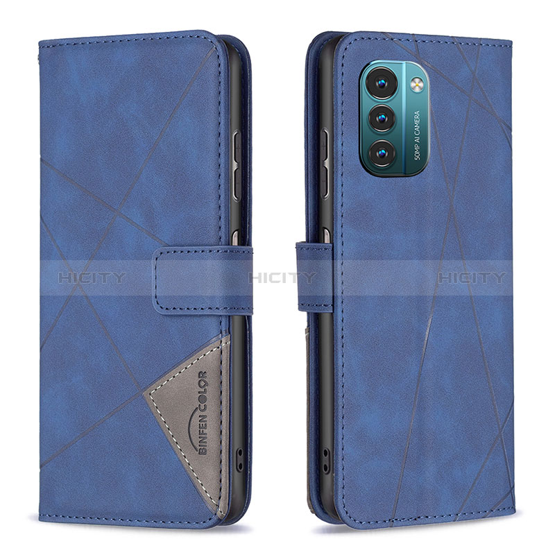 Handytasche Stand Schutzhülle Flip Leder Hülle B08F für Nokia G21 Blau