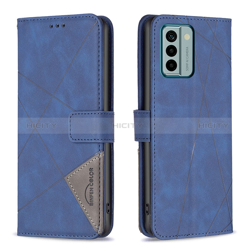 Handytasche Stand Schutzhülle Flip Leder Hülle B08F für Nokia G22 Blau