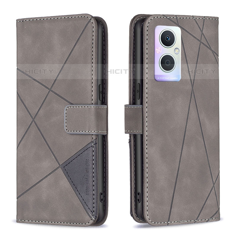 Handytasche Stand Schutzhülle Flip Leder Hülle B08F für OnePlus Nord N20 5G Grau