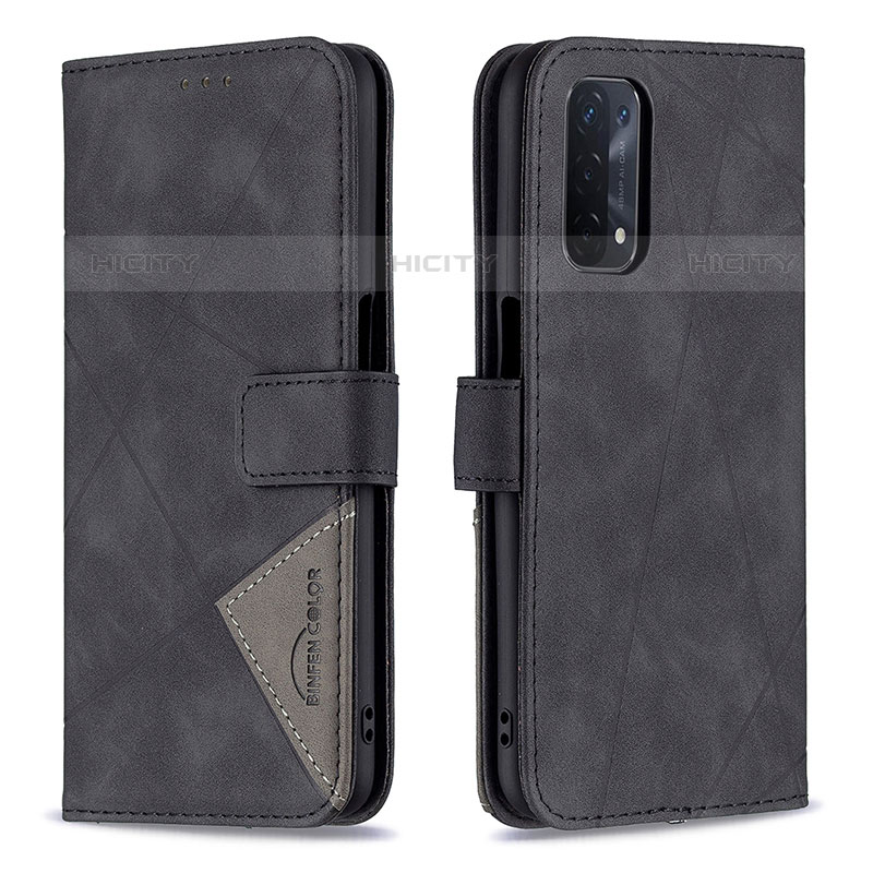 Handytasche Stand Schutzhülle Flip Leder Hülle B08F für OnePlus Nord N200 5G Schwarz