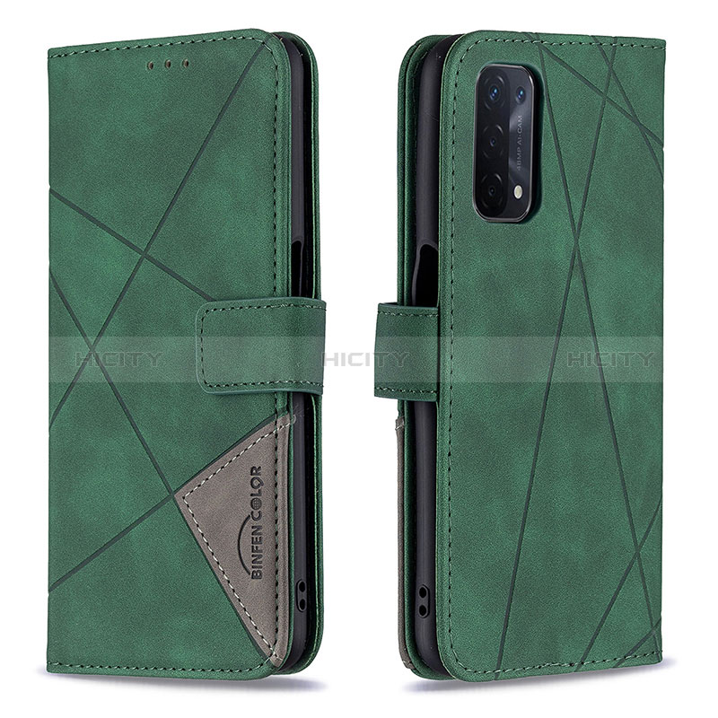 Handytasche Stand Schutzhülle Flip Leder Hülle B08F für Oppo A54 5G Grün