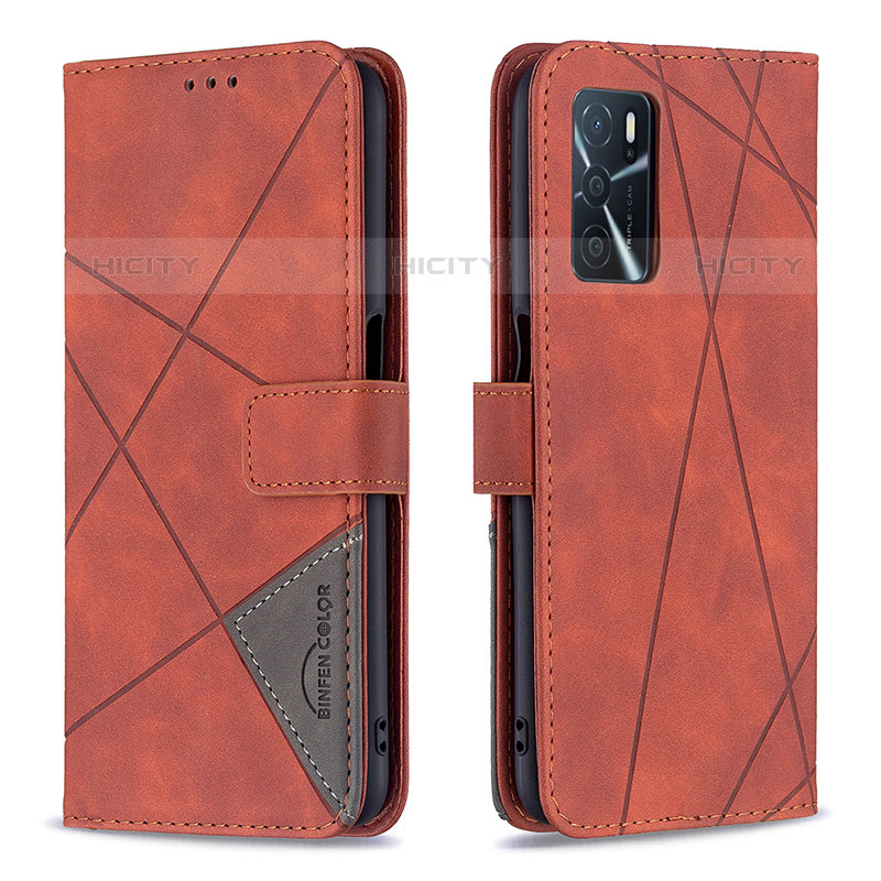 Handytasche Stand Schutzhülle Flip Leder Hülle B08F für Oppo A54s Orange