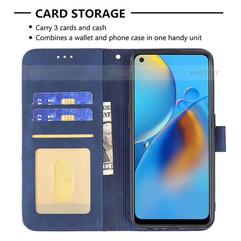 Handytasche Stand Schutzhülle Flip Leder Hülle B08F für Oppo A74 4G groß