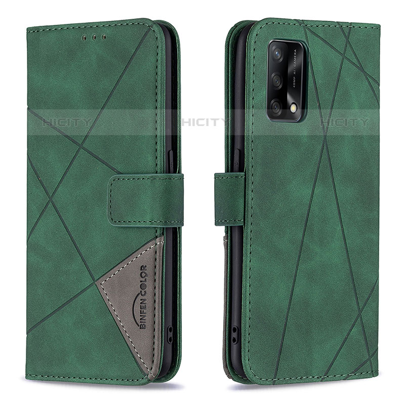 Handytasche Stand Schutzhülle Flip Leder Hülle B08F für Oppo A74 4G Grün Plus