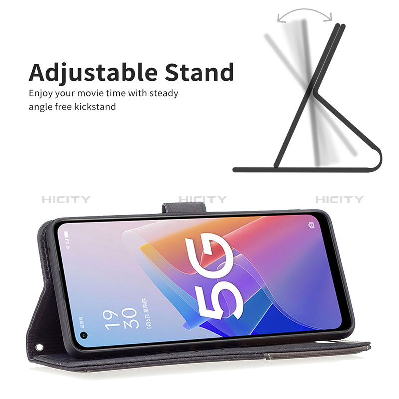 Handytasche Stand Schutzhülle Flip Leder Hülle B08F für Oppo A96 5G