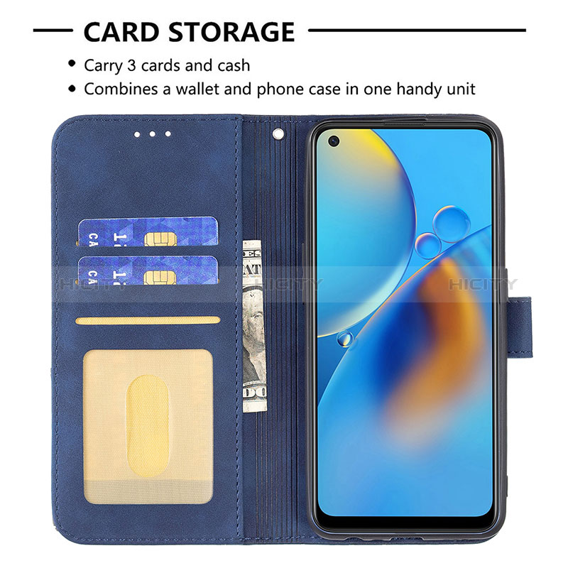 Handytasche Stand Schutzhülle Flip Leder Hülle B08F für Oppo F19 groß