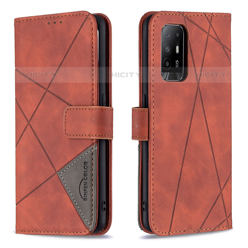 Handytasche Stand Schutzhülle Flip Leder Hülle B08F für Oppo F19 Pro+ Plus 5G Orange