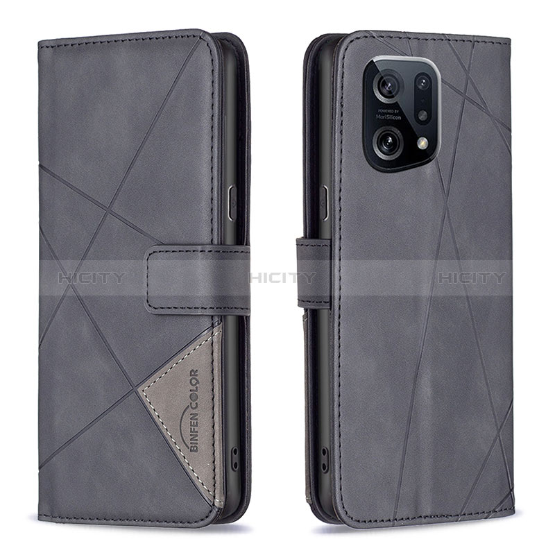 Handytasche Stand Schutzhülle Flip Leder Hülle B08F für Oppo Find X5 5G groß