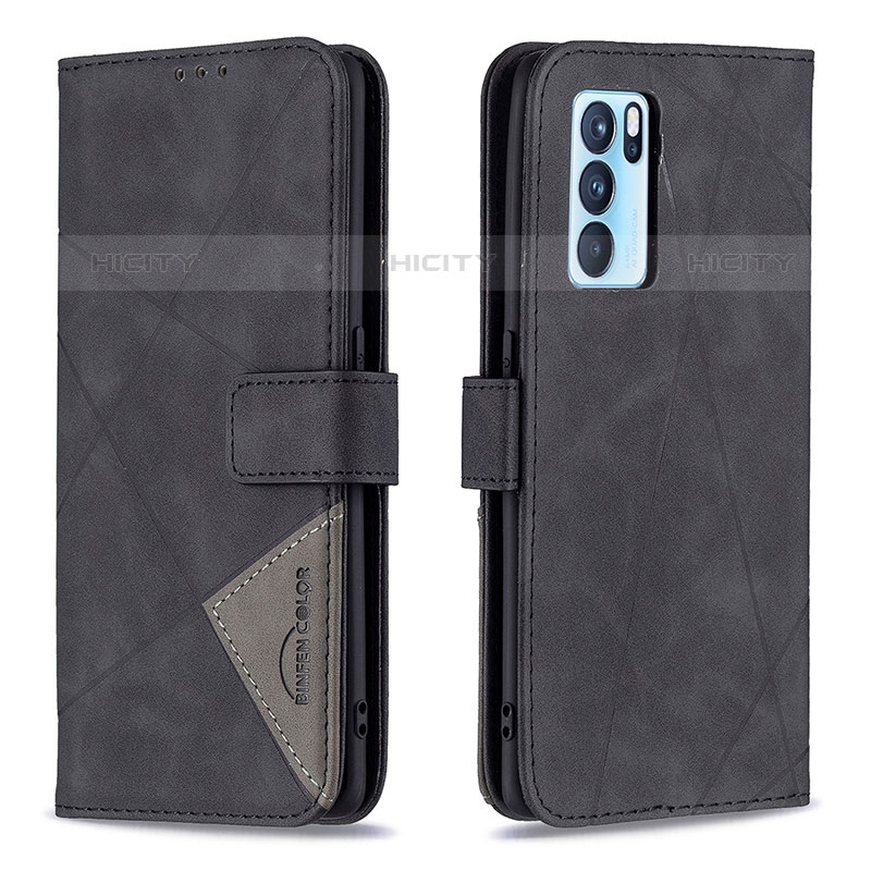 Handytasche Stand Schutzhülle Flip Leder Hülle B08F für Oppo Reno6 Pro 5G India