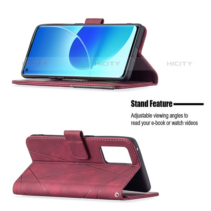 Handytasche Stand Schutzhülle Flip Leder Hülle B08F für Oppo Reno6 Pro 5G India