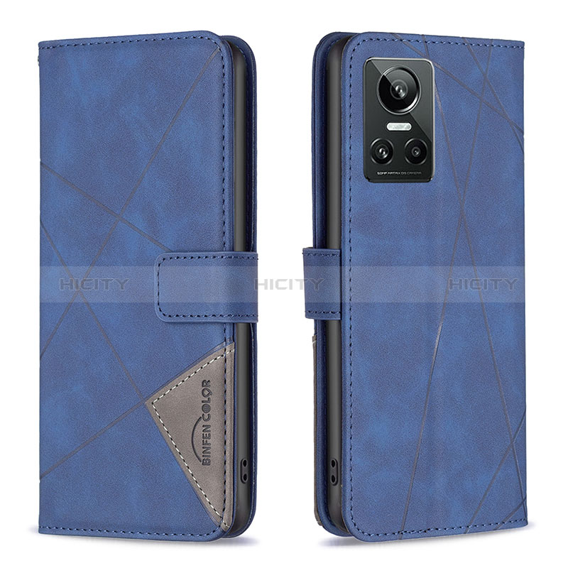 Handytasche Stand Schutzhülle Flip Leder Hülle B08F für Realme GT Neo3 5G Blau Plus