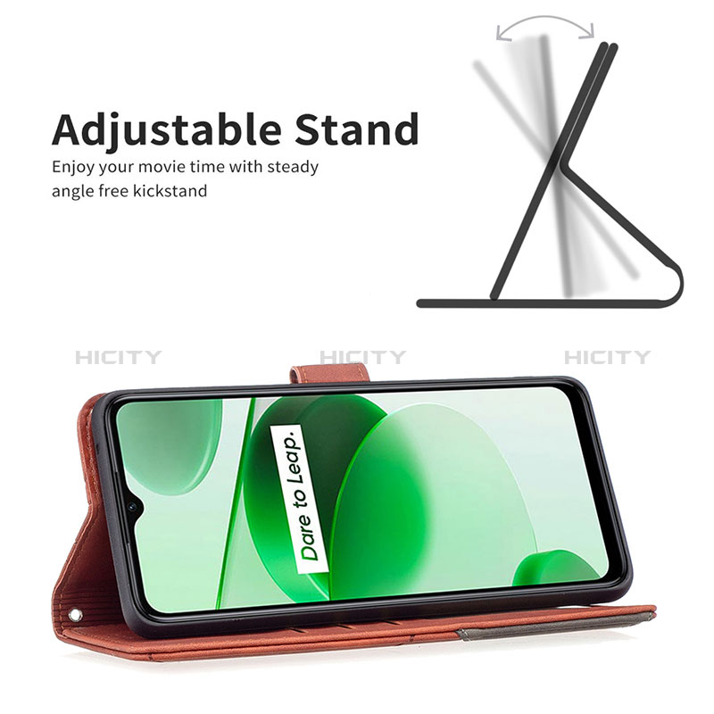 Handytasche Stand Schutzhülle Flip Leder Hülle B08F für Realme Narzo 50A Prime