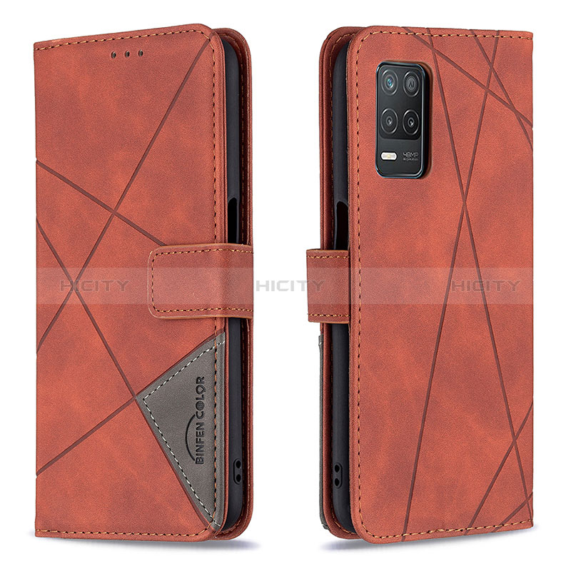 Handytasche Stand Schutzhülle Flip Leder Hülle B08F für Realme Q3i 5G Orange