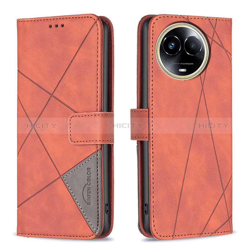 Handytasche Stand Schutzhülle Flip Leder Hülle B08F für Realme V50s 5G Orange