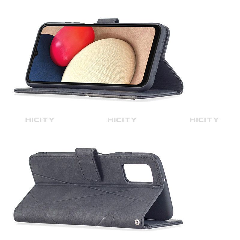 Handytasche Stand Schutzhülle Flip Leder Hülle B08F für Samsung Galaxy A02s groß