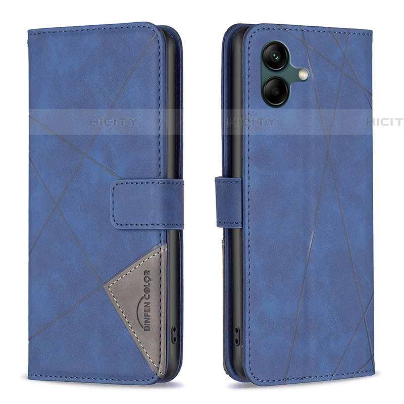 Handytasche Stand Schutzhülle Flip Leder Hülle B08F für Samsung Galaxy A04E Blau Plus