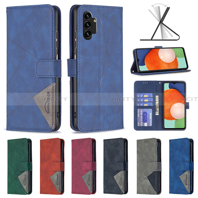 Handytasche Stand Schutzhülle Flip Leder Hülle B08F für Samsung Galaxy A13 4G groß