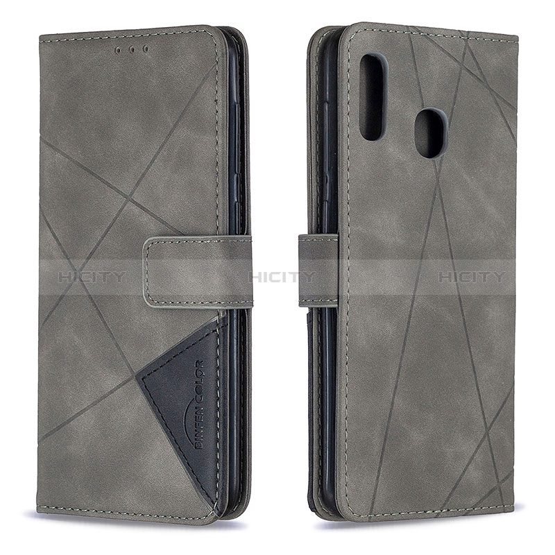 Handytasche Stand Schutzhülle Flip Leder Hülle B08F für Samsung Galaxy A20 groß