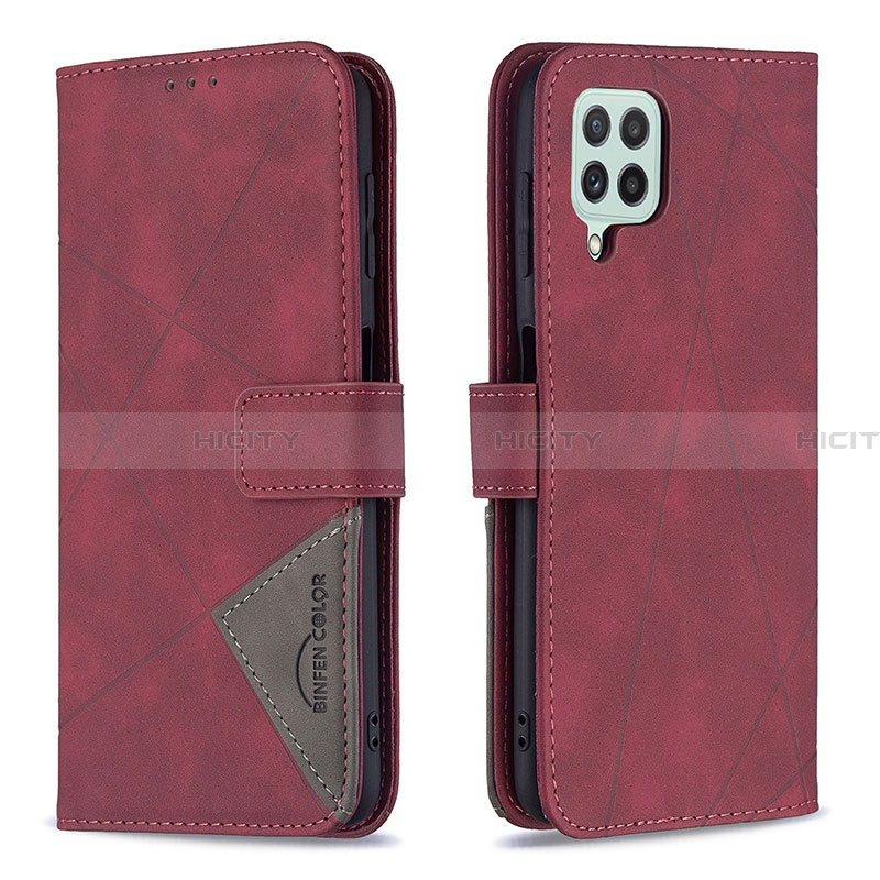 Handytasche Stand Schutzhülle Flip Leder Hülle B08F für Samsung Galaxy A22 4G Rot