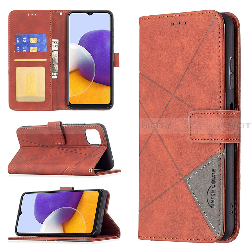 Handytasche Stand Schutzhülle Flip Leder Hülle B08F für Samsung Galaxy A22 5G