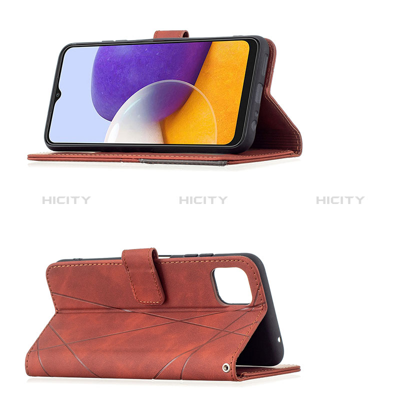 Handytasche Stand Schutzhülle Flip Leder Hülle B08F für Samsung Galaxy A22s 5G groß