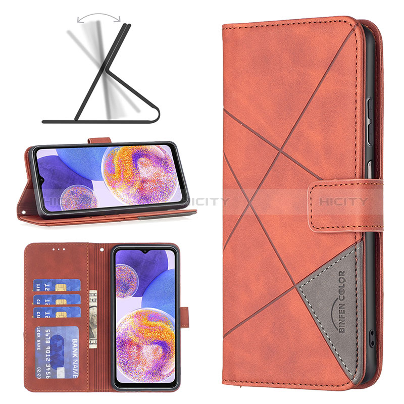 Handytasche Stand Schutzhülle Flip Leder Hülle B08F für Samsung Galaxy A23 5G