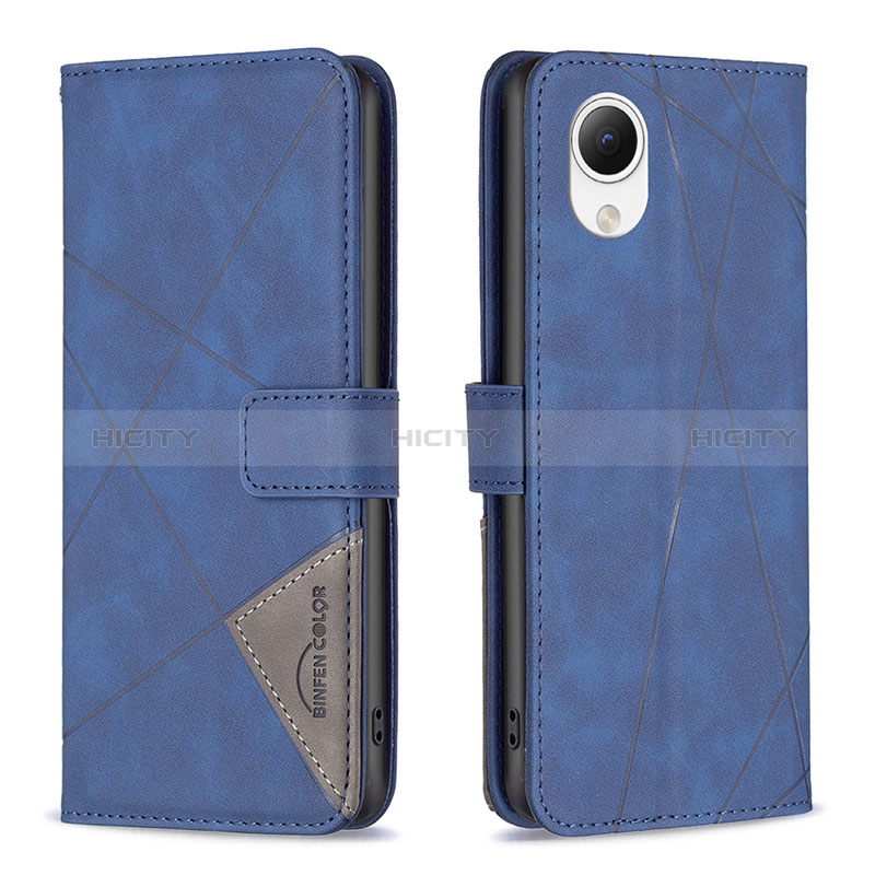 Handytasche Stand Schutzhülle Flip Leder Hülle B08F für Samsung Galaxy A23e 5G Blau Plus