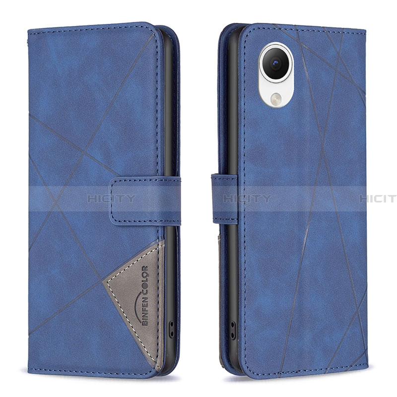 Handytasche Stand Schutzhülle Flip Leder Hülle B08F für Samsung Galaxy A23s Blau