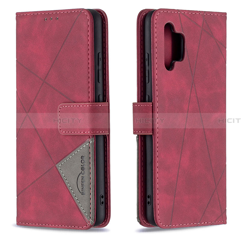 Handytasche Stand Schutzhülle Flip Leder Hülle B08F für Samsung Galaxy A32 4G Rot Plus