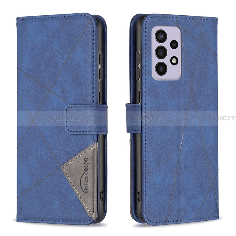 Handytasche Stand Schutzhülle Flip Leder Hülle B08F für Samsung Galaxy A33 5G Blau