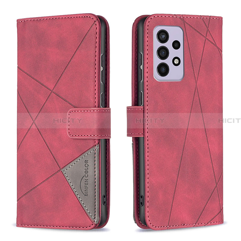 Handytasche Stand Schutzhülle Flip Leder Hülle B08F für Samsung Galaxy A33 5G Rot Plus