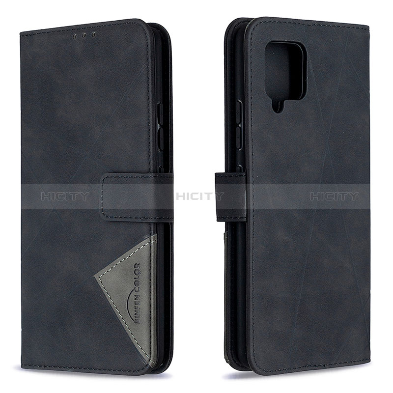 Handytasche Stand Schutzhülle Flip Leder Hülle B08F für Samsung Galaxy A42 5G Schwarz Plus