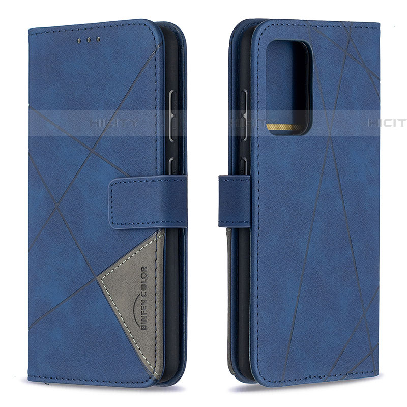 Handytasche Stand Schutzhülle Flip Leder Hülle B08F für Samsung Galaxy A52 4G Blau