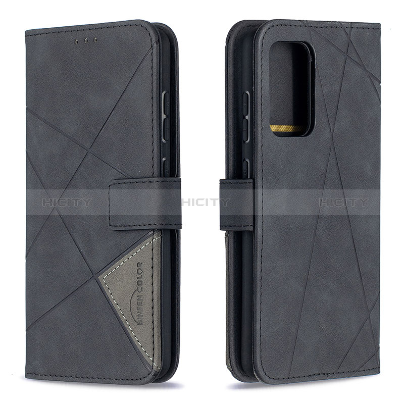 Handytasche Stand Schutzhülle Flip Leder Hülle B08F für Samsung Galaxy A52s 5G Schwarz