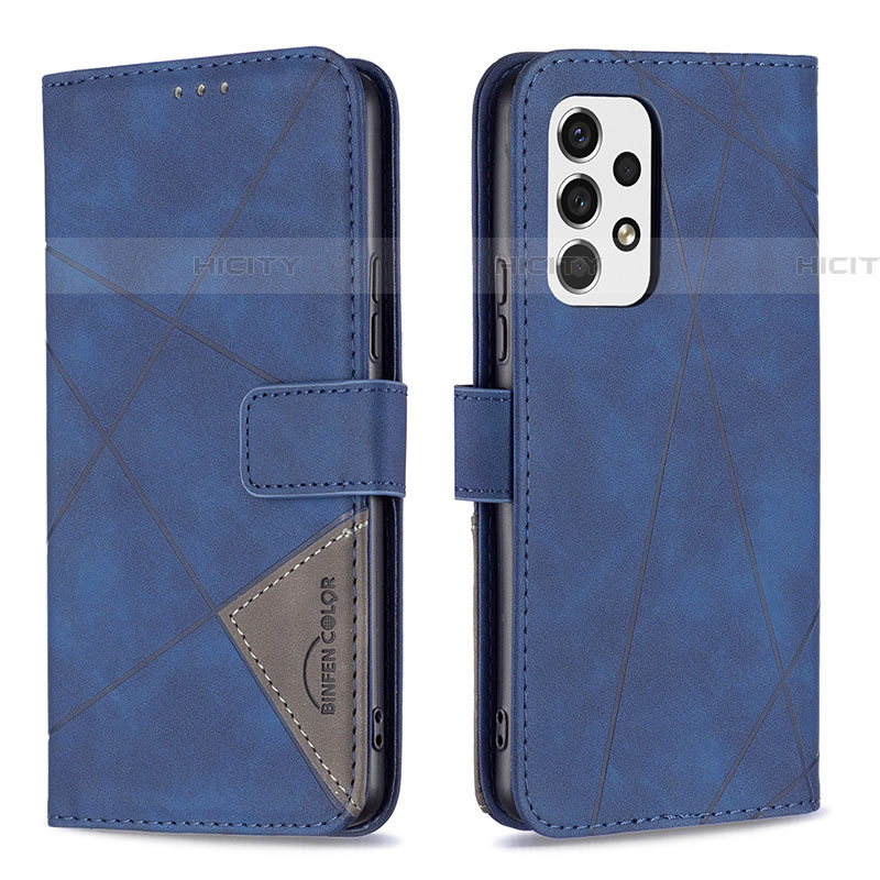 Handytasche Stand Schutzhülle Flip Leder Hülle B08F für Samsung Galaxy A53 5G Blau Plus