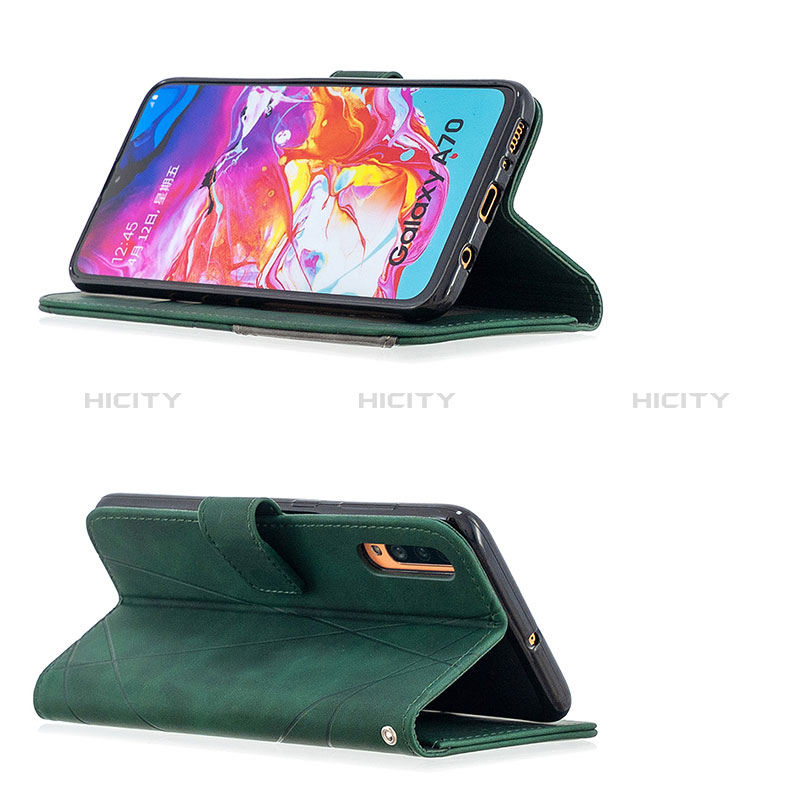 Handytasche Stand Schutzhülle Flip Leder Hülle B08F für Samsung Galaxy A70 groß