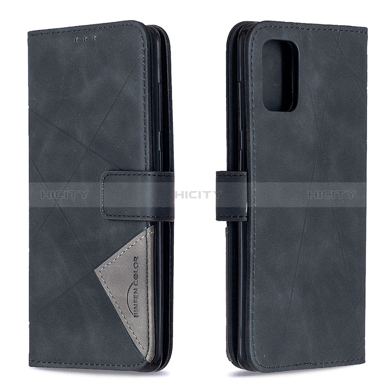 Handytasche Stand Schutzhülle Flip Leder Hülle B08F für Samsung Galaxy A71 4G A715 Schwarz