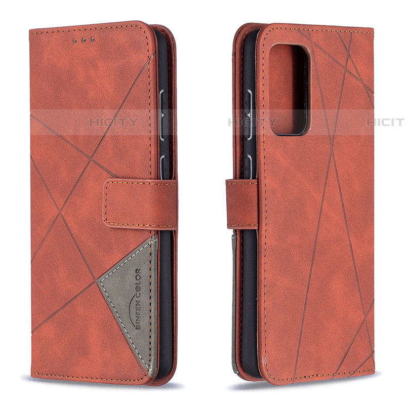 Handytasche Stand Schutzhülle Flip Leder Hülle B08F für Samsung Galaxy A72 4G Orange Plus