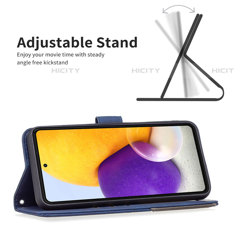 Handytasche Stand Schutzhülle Flip Leder Hülle B08F für Samsung Galaxy A73 5G groß