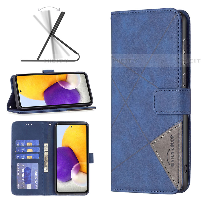 Handytasche Stand Schutzhülle Flip Leder Hülle B08F für Samsung Galaxy A73 5G groß