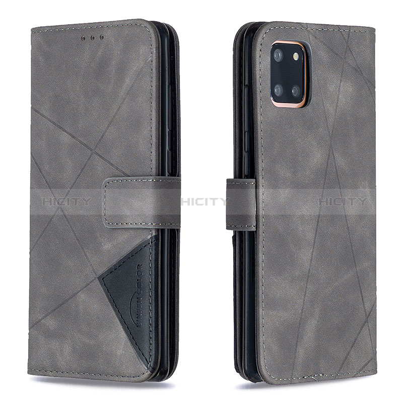 Handytasche Stand Schutzhülle Flip Leder Hülle B08F für Samsung Galaxy A81 Grau