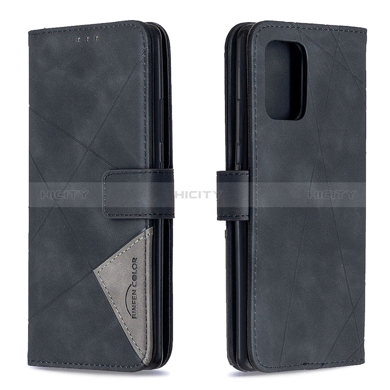 Handytasche Stand Schutzhülle Flip Leder Hülle B08F für Samsung Galaxy A91 Schwarz