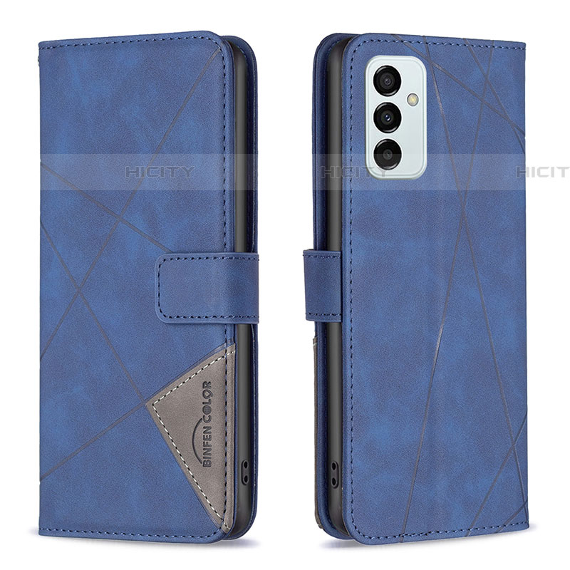 Handytasche Stand Schutzhülle Flip Leder Hülle B08F für Samsung Galaxy F23 5G Blau Plus